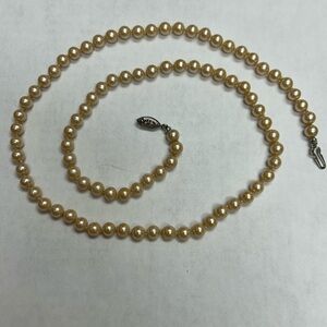 Elegant 25” Cream Faux Pearl Necklace